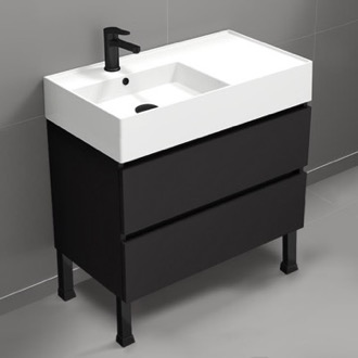 Bathroom Vanity Black Bathroom Vanity, Modern, Free Standing, 32